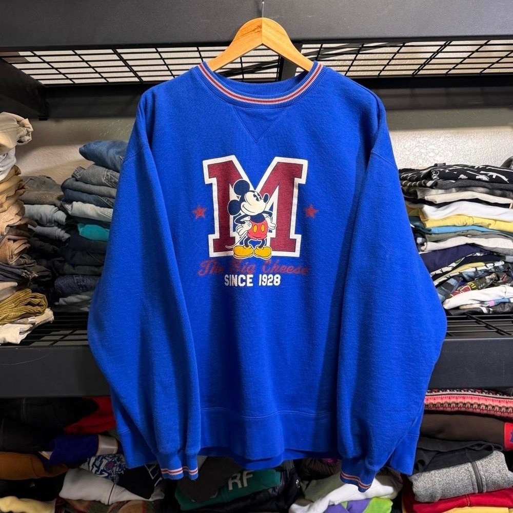 Vintage y2k Disney Mickey Mouse blue‎ crewneck sweatshirt Men's Size XL